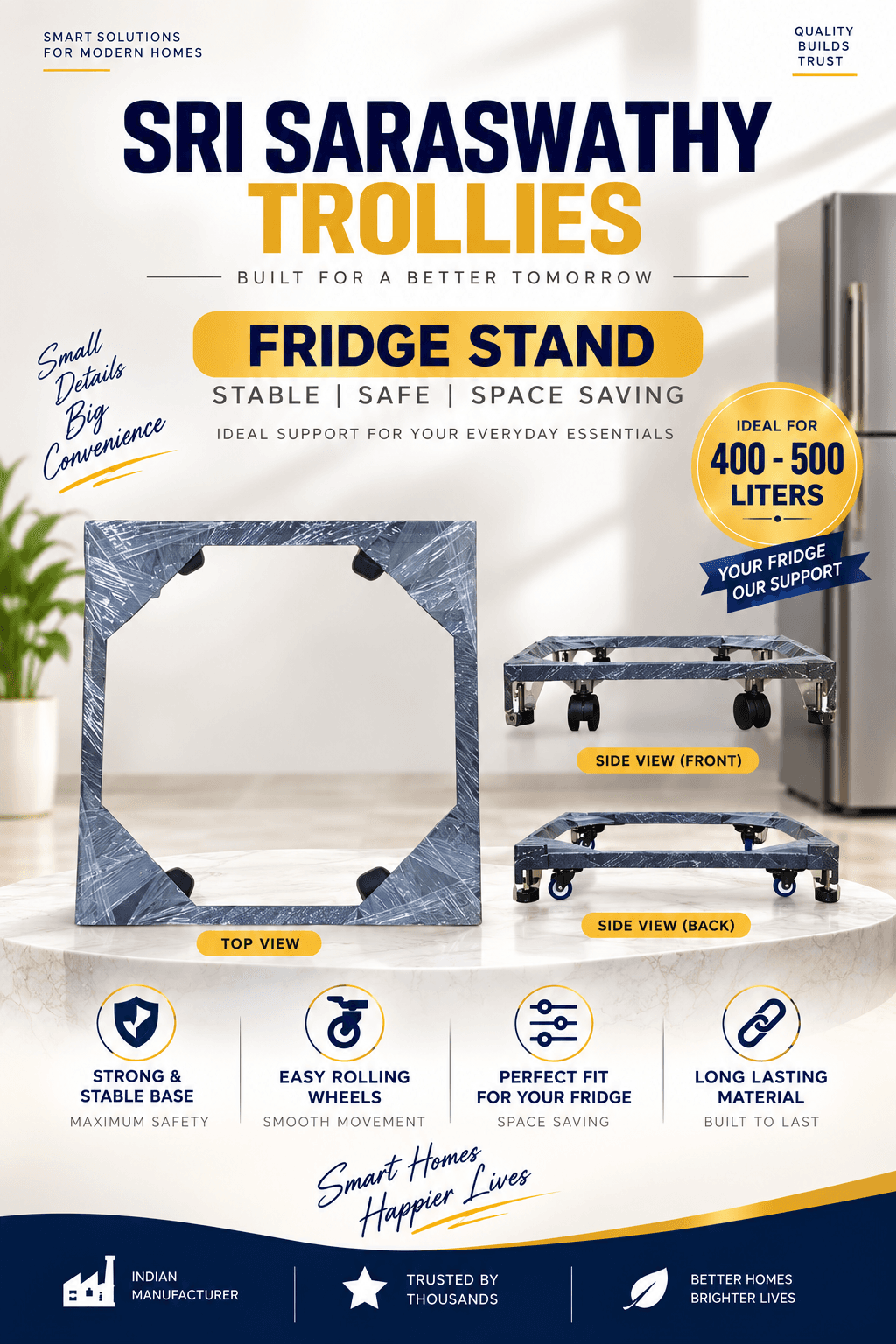 Refrigerator Stands by Sri Saraswathy Trollies