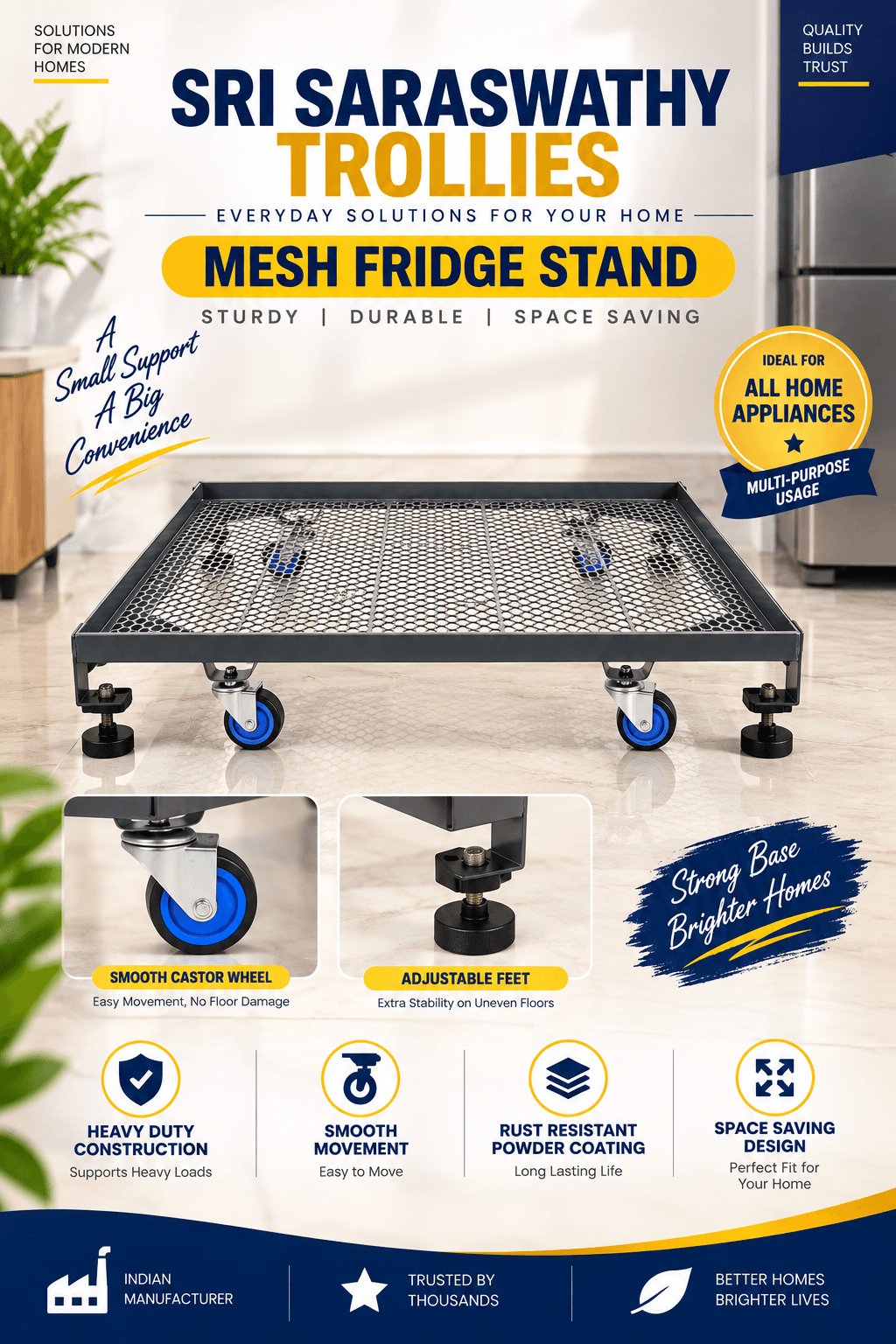 Heavy-Duty Rat Mesh Stands by Sri Saraswathy Trollies
