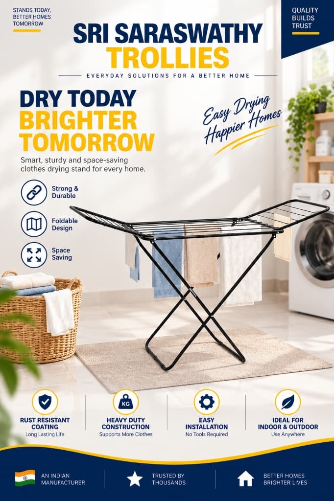 Foldable Heavy-Duty Space-Saving Clothes Drying Stand