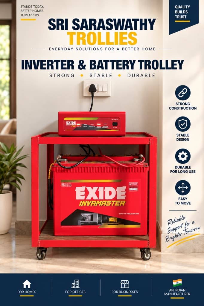 Inverter and Battery Heavy-Duty Multi-Tier Steel Trolley